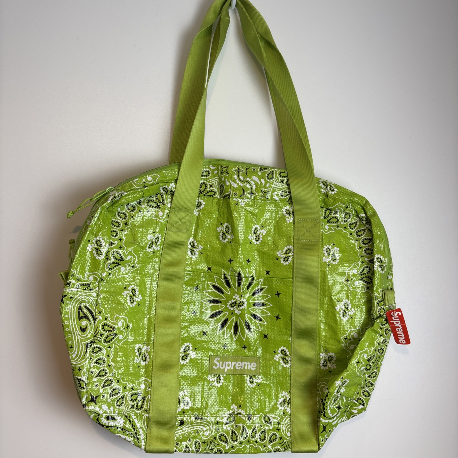 Supreme Duffle Bag Bandana Tarp Small bright green