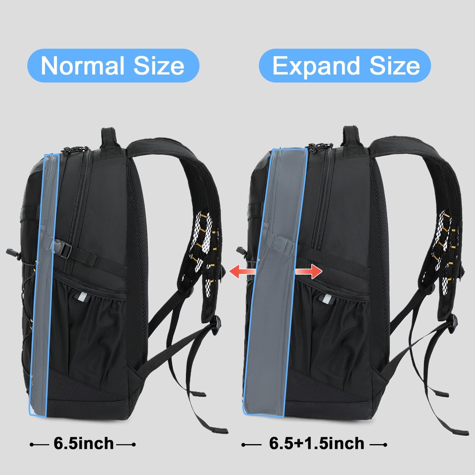 Backpack for Men Women Expandable Travel Backpack Fits 15.6 Inch Computer Lig…