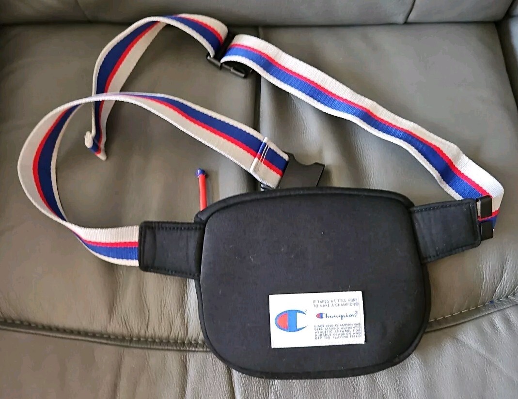 VTG Champion Attribute Waist Bag Fanny Pack Attribute Dark Gray Logo
