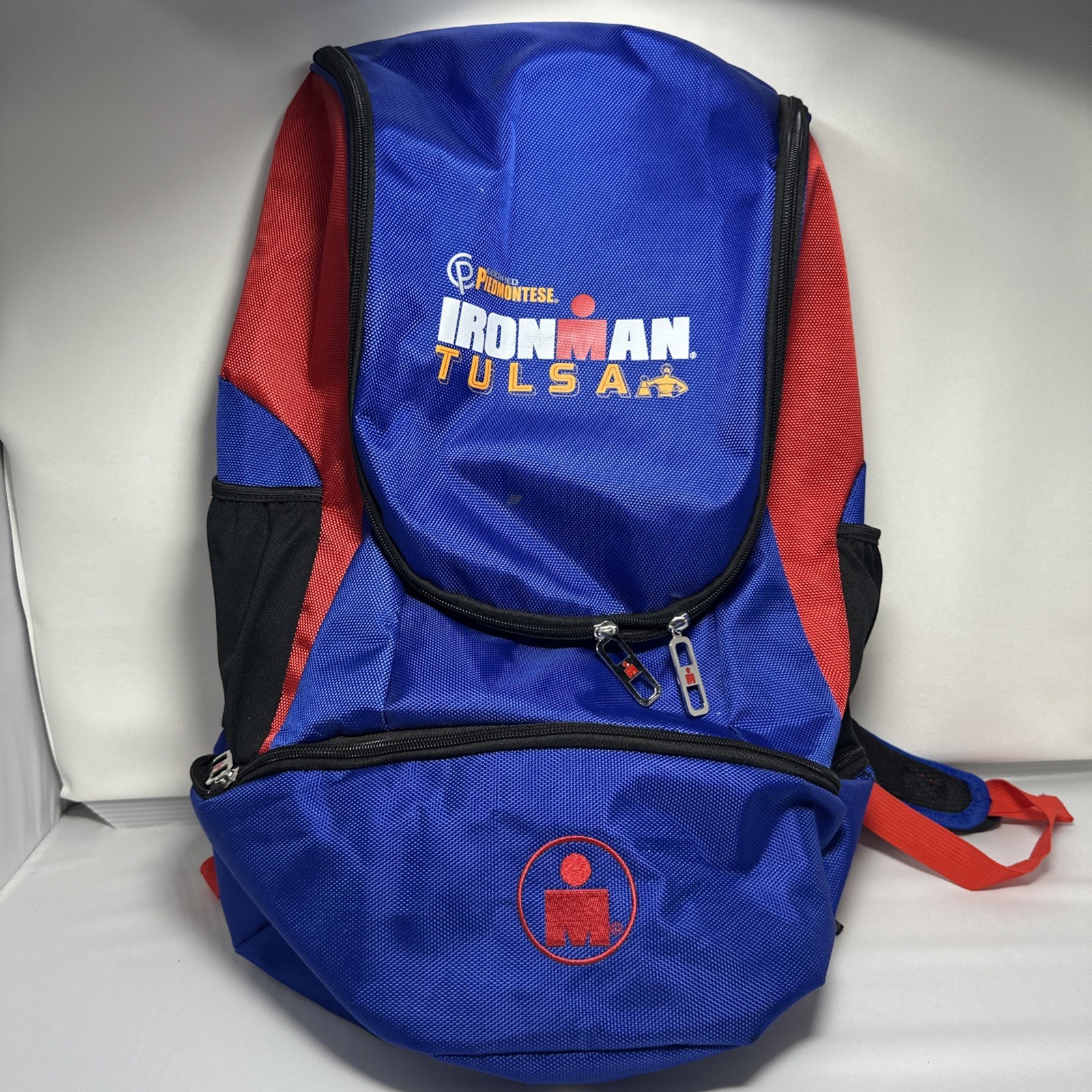 Tulsa Ironman Backpack Athlete Used Red Blue And Black