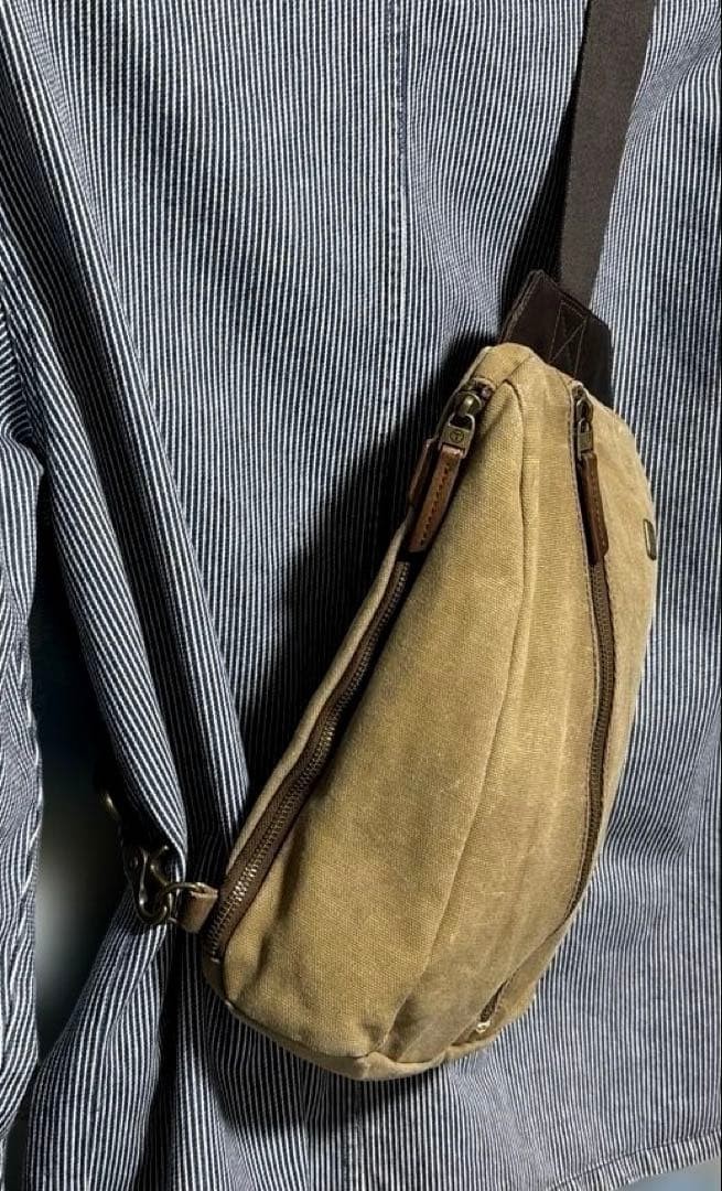 Tumi Shoulder Bag Montre Sling Alpha Bravo Canvas Leather Brown 20x9x34cm