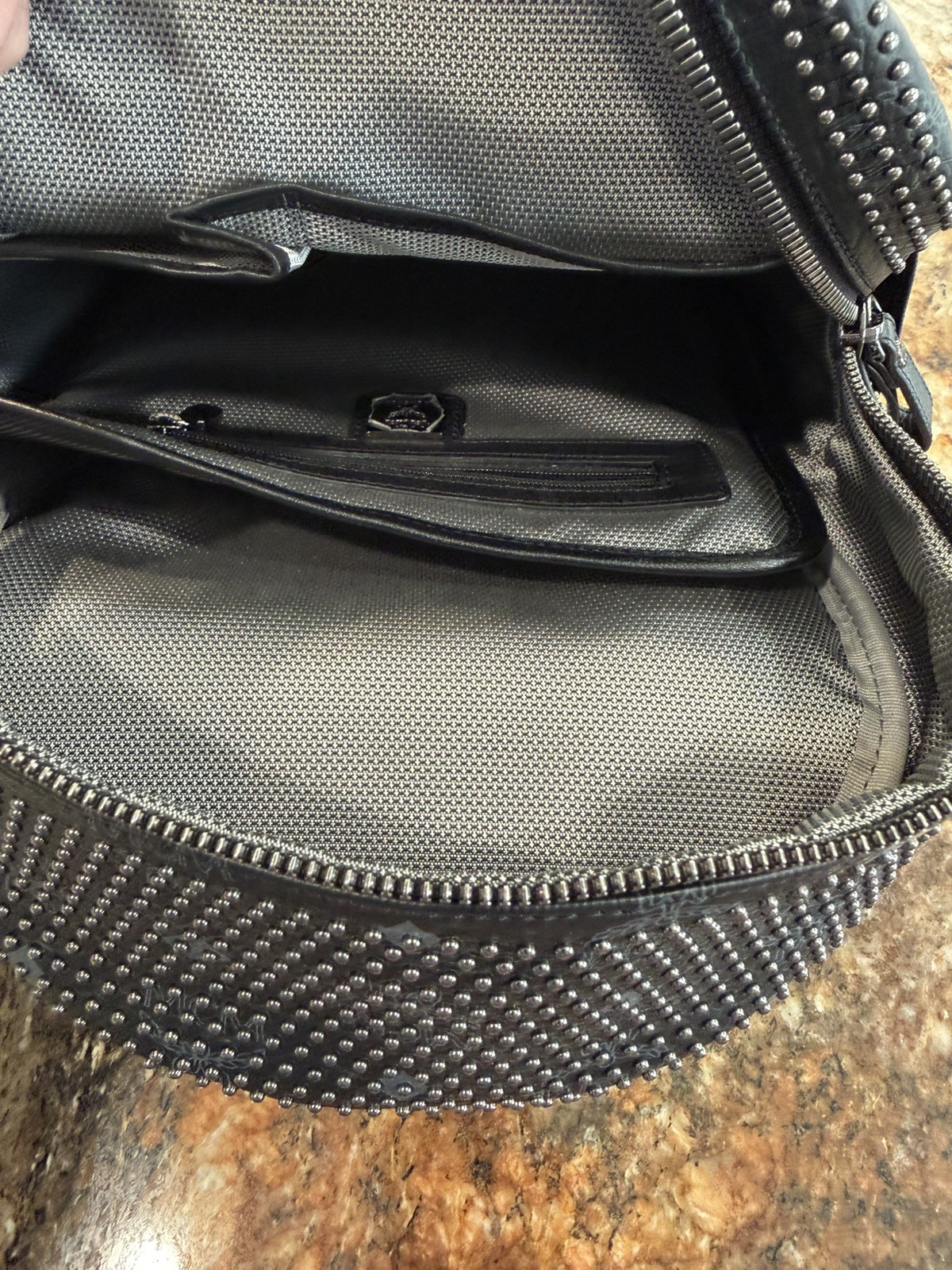 MCM Black Leather studded Backpack M Size – New without tags
