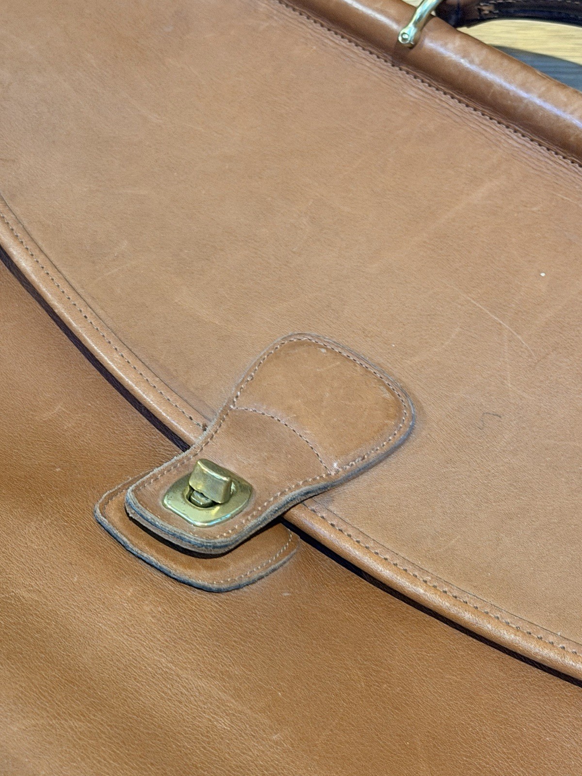 Coach Beekman Briefcase Large British Tan Vintage Leather Bag 5266 USA