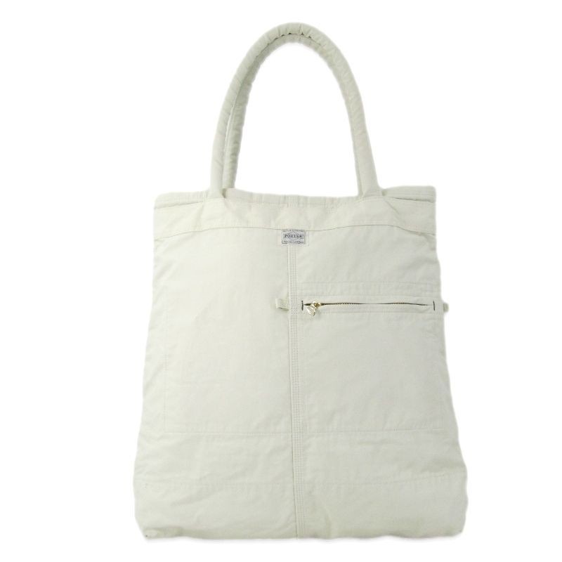 Authentic PORTER Yoshida Kaban Tote Bag MILE Nylon Cotton Twill Off-White 46cm C