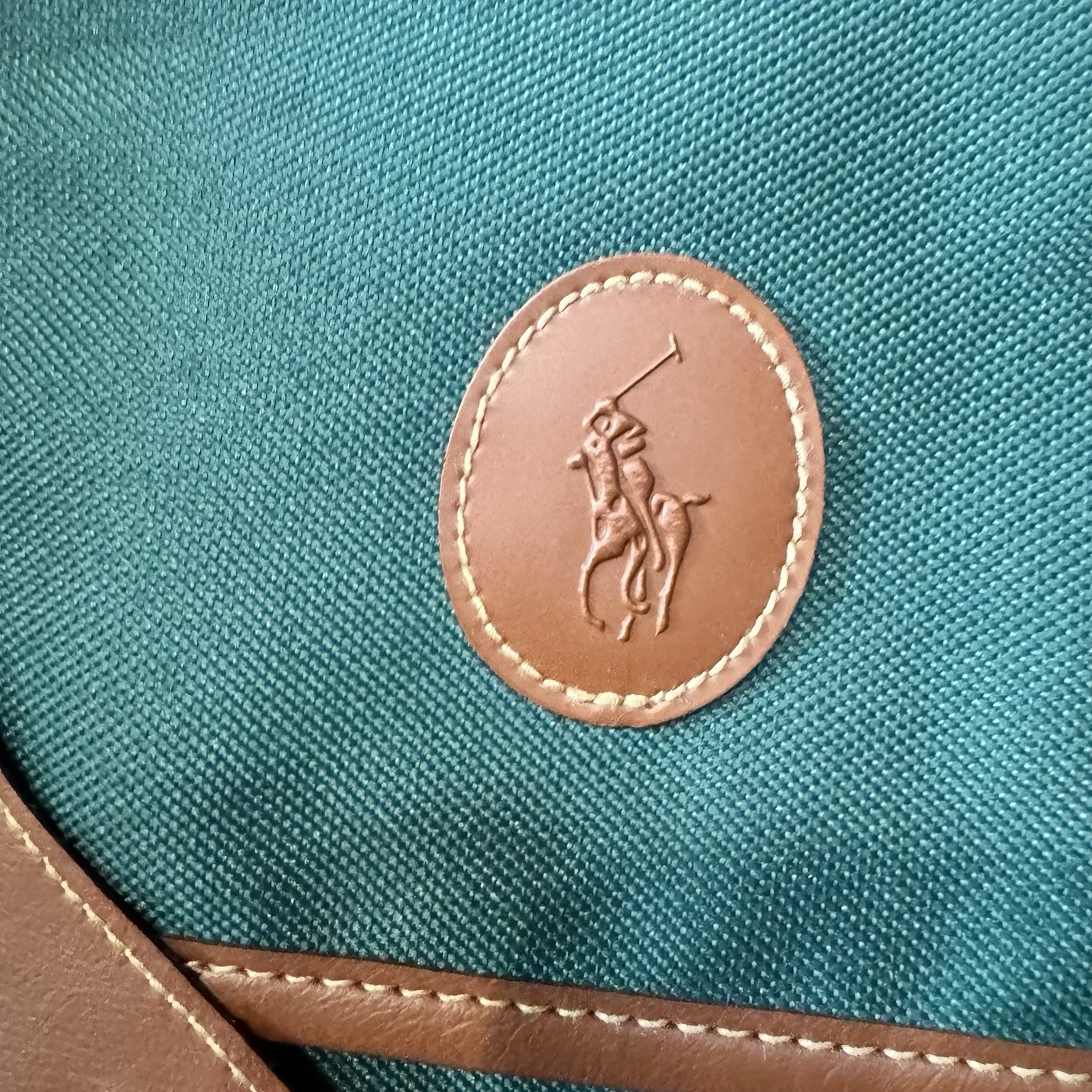 VTG Polo Ralph Lauren Laptop Messenger/Shoulder Bag Green/Brown