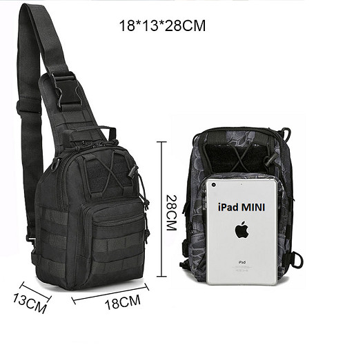 Men Backpack Molle Tactical Sling Chest Pack Shoulder Bag Outdoor Hiking Travel