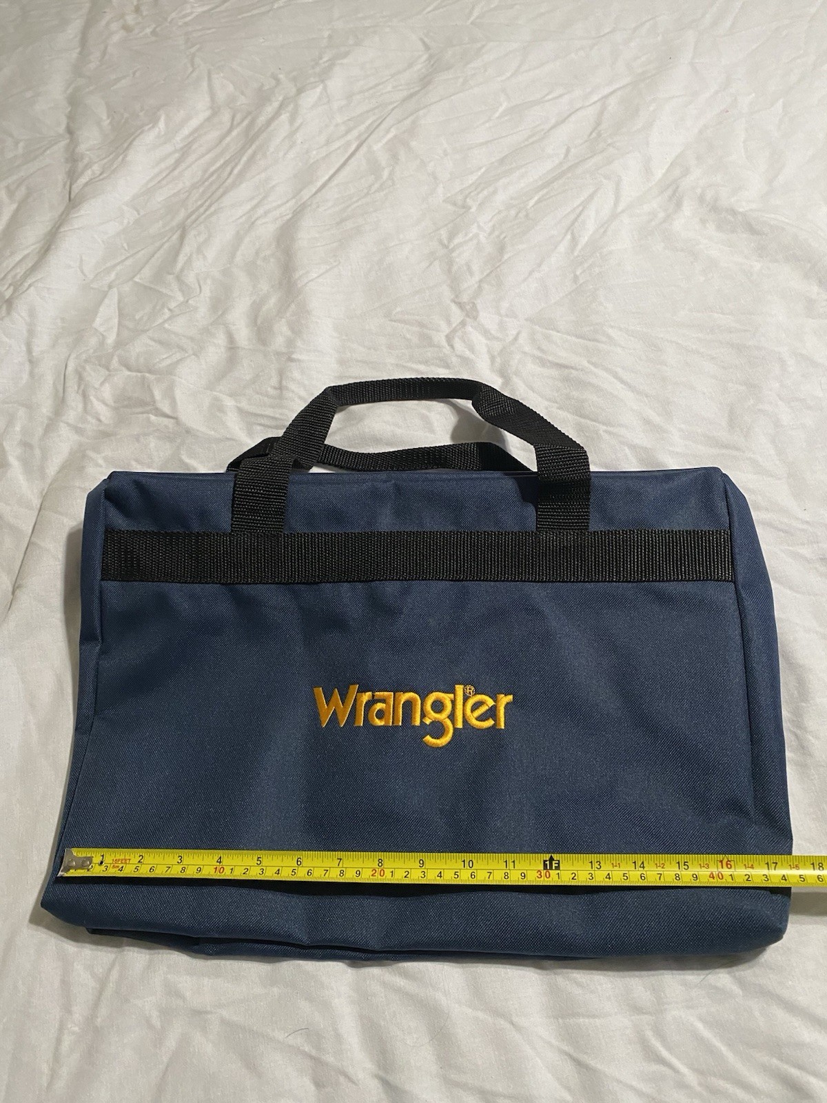 Vintage Wrangler Duffel Bag – Navy Blue and Yellow Unused Condition