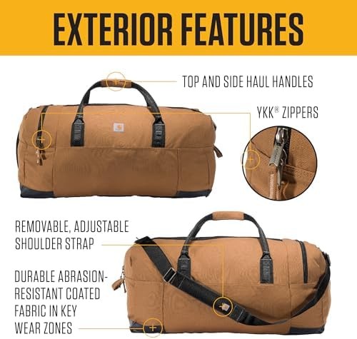 Carhartt Classic Duffels, Heavy-Duty Bag for Jobsite, Gym, & Travel, 120L, Ca…