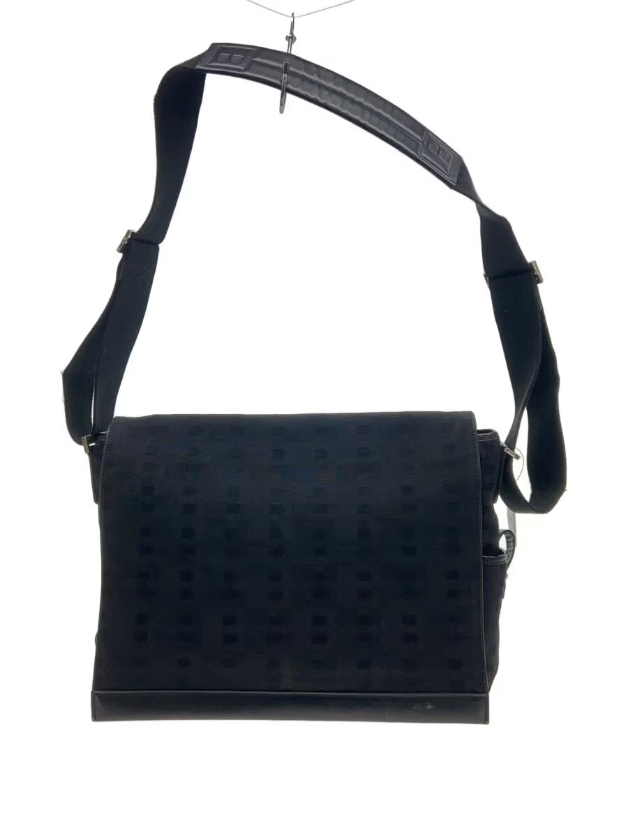 BALLY Brongo GRAL, made in Spain, canvas shoulder bag, black, all-over pattern,