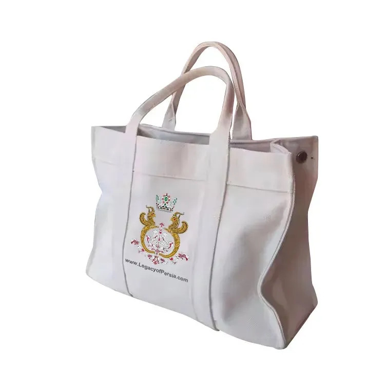 Large 100% Natural Organic cotton Canvas Totes, hand bag , 3 options ,PAHLAVI
