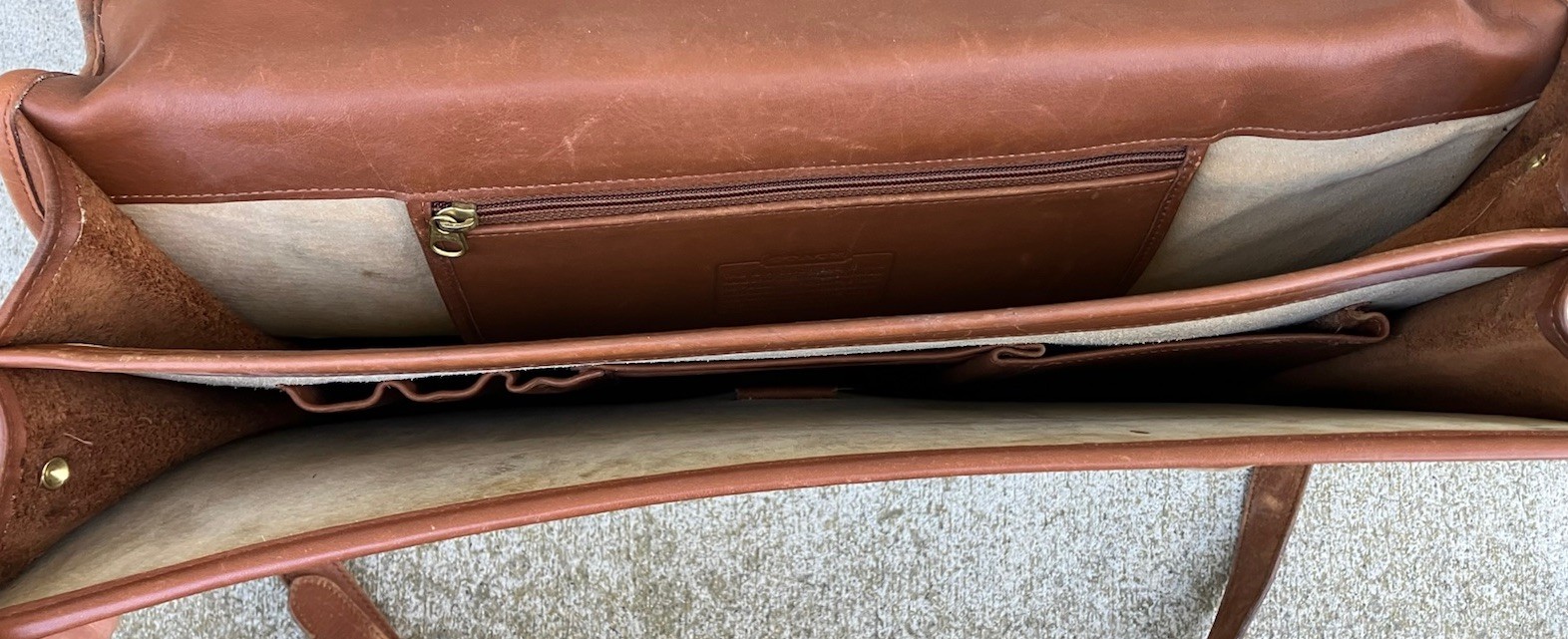 Vintage Coach British Tan Classic Portfolio Briefcase Satchel Messenger Bag READ
