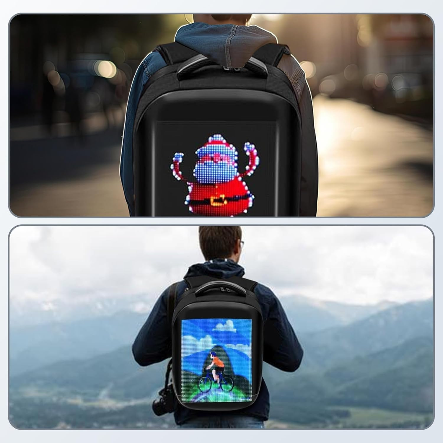 Smart Waterproof LED Backpack with App Control for Travel & Adventure