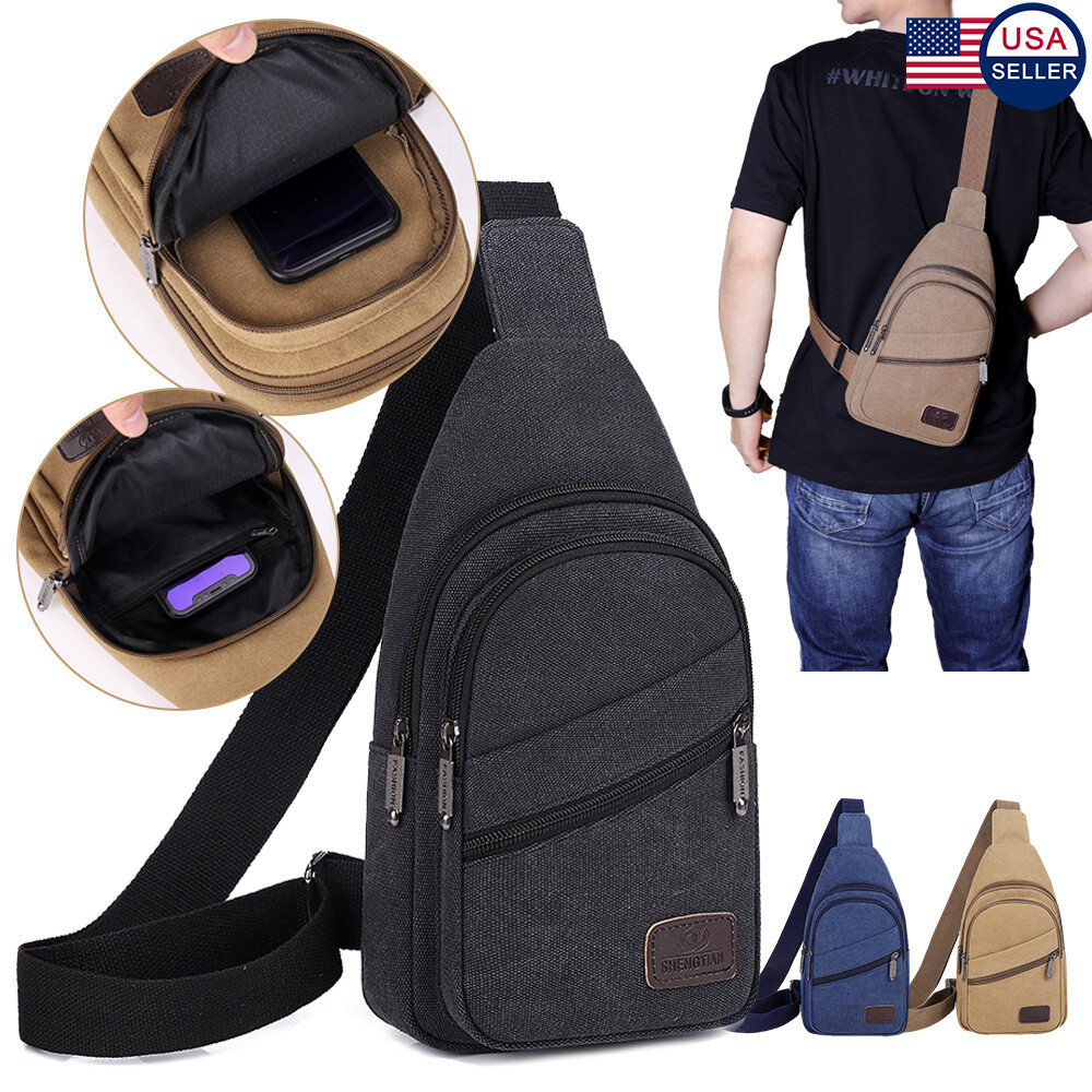 Mens Sling Bag Cross Body Handbag Chest Bag Shoulder Pack Sports Travel Backpack