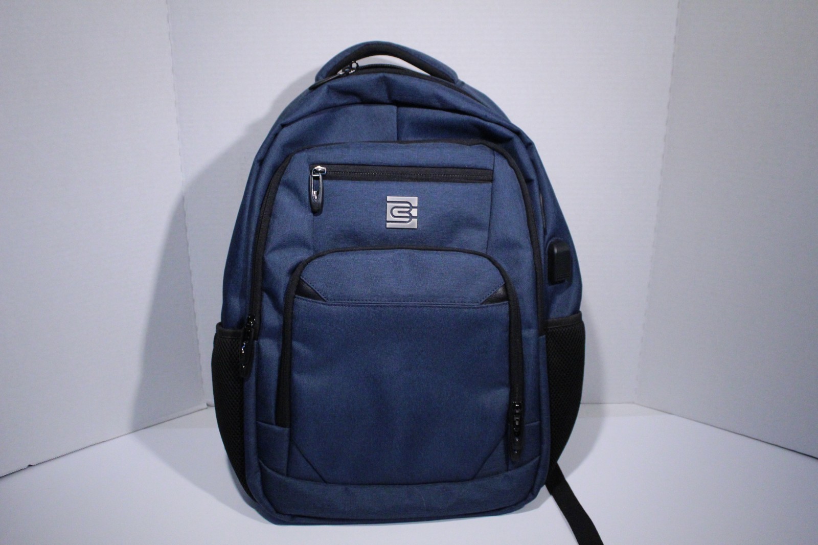 Bruno Cavalli Laptop Bag USB Charging Backpack, 15.6 Inch Laptop, Blue