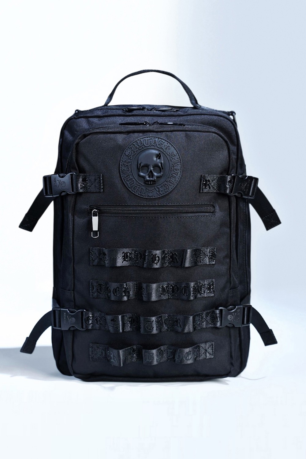 ByTheR Black Tactical Backpack Logo Patch Laptop Travel Korean Streetwear Bag
