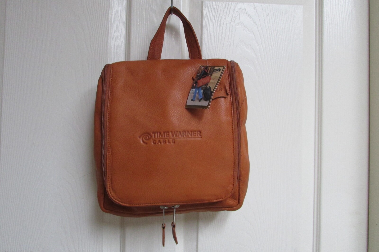 Canyon Outback Time Warner Cable Embossed Genuine Leather Toiletry Travel Bag