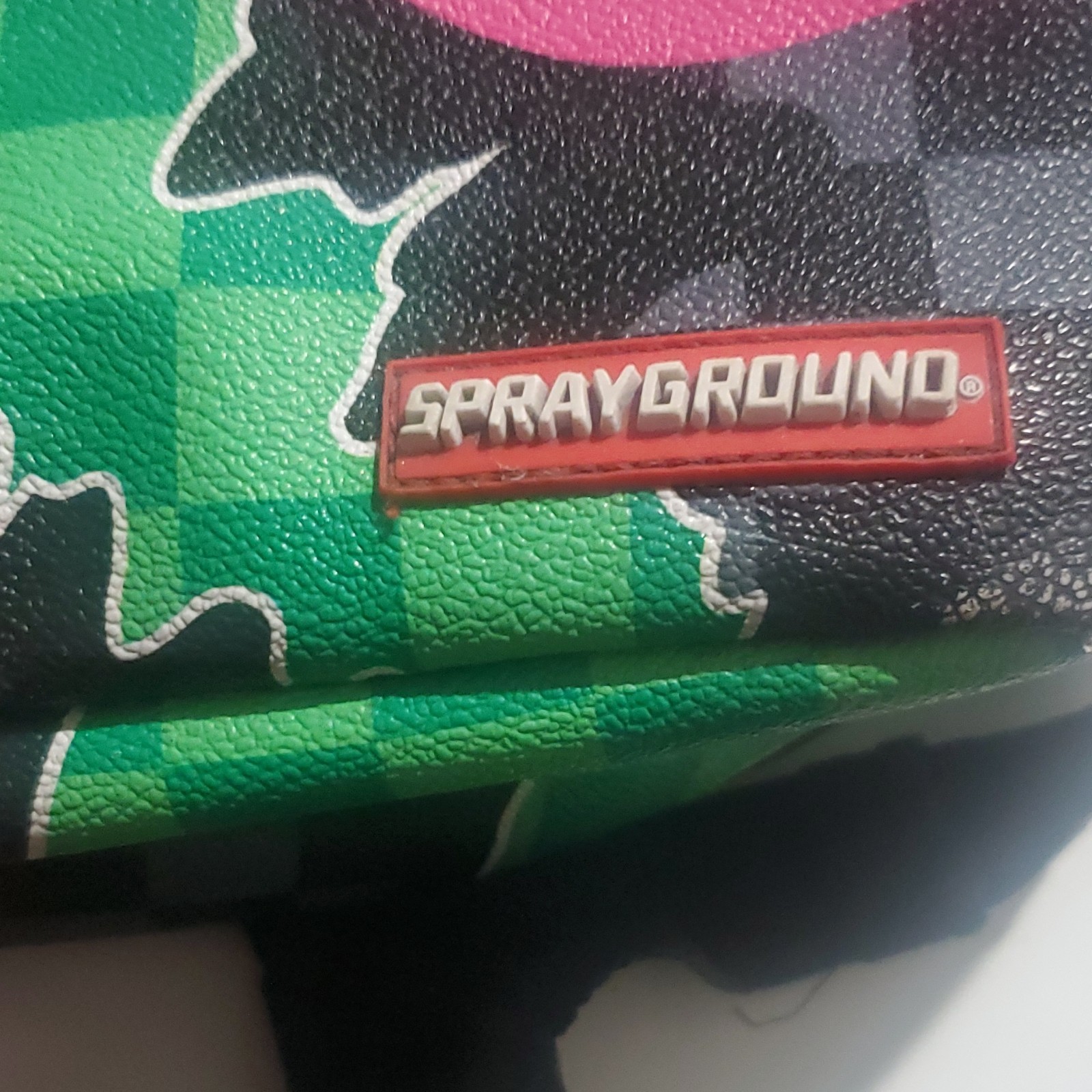 Sprayground Limited Edition Checkered Backpack Green Black Pink Yellow Designer