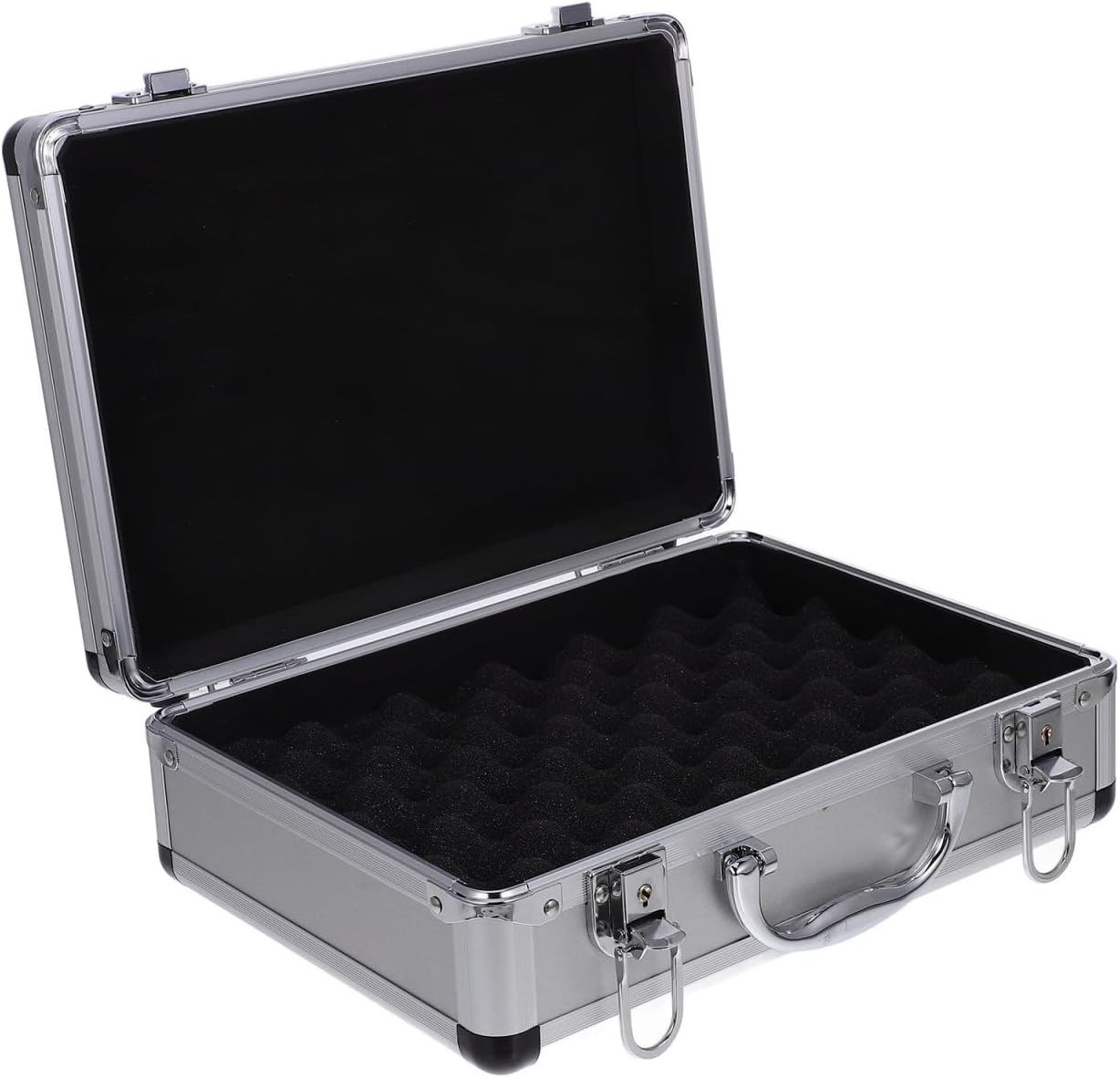 12.5in Silver Aluminum Locking Briefcase with Foam