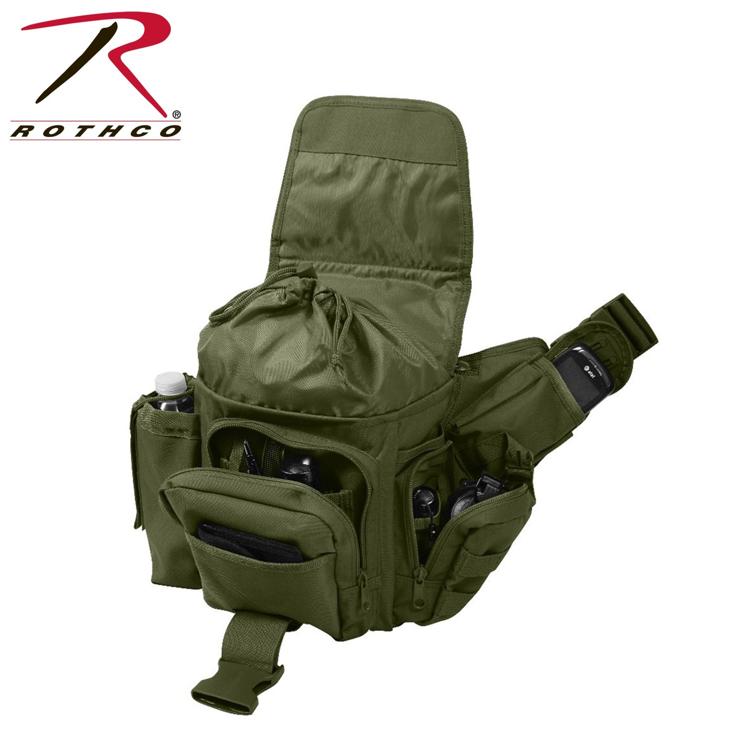 Lightweight MOLLE Advanced Tactical Travel Shoulder Bag Bug Out Pack OD Green