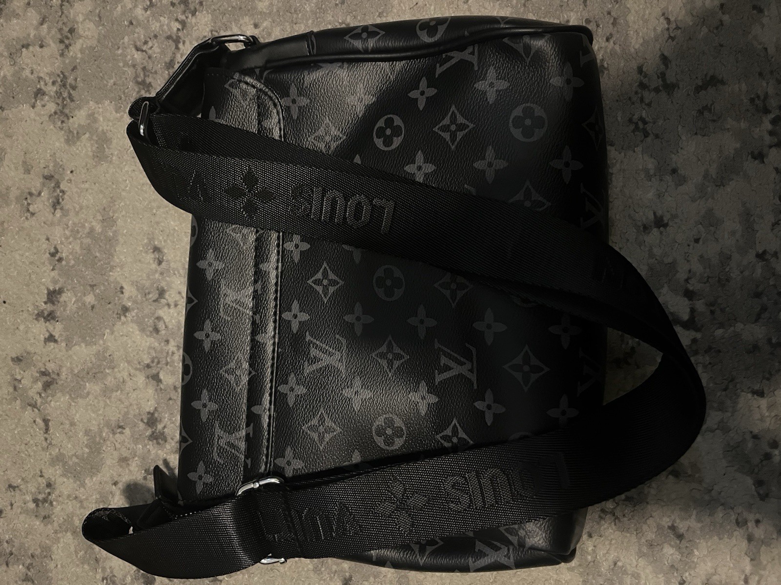 Louis Vuitton Monogram Side bag Black/Gray Small Crossbody Zip, Adjustable Strap