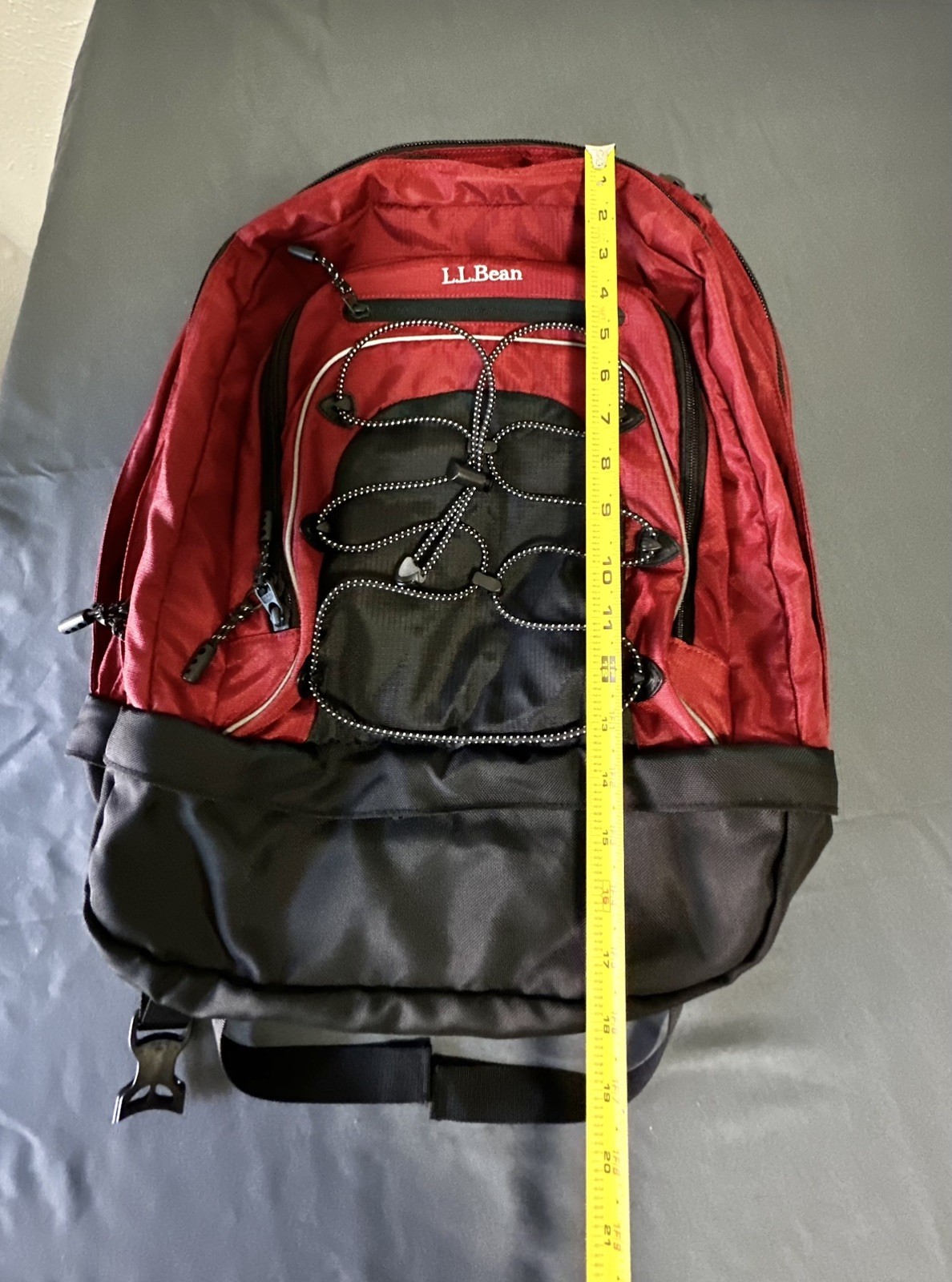 L.L. Bean Outdoors Hiking Backpack Black Red Unisex Classic Adventure Basic