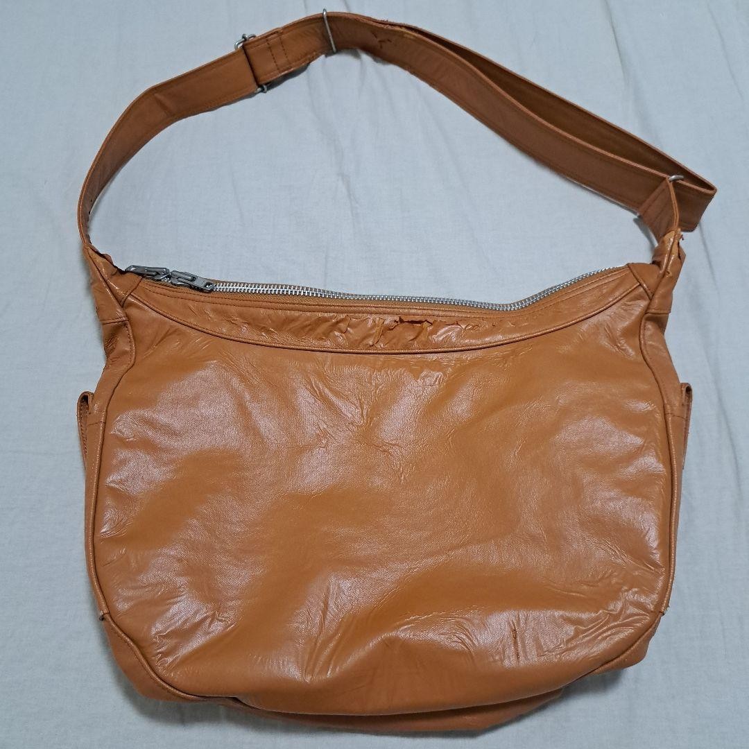 PORTER Shoulder Bag Camel Crescent Shape