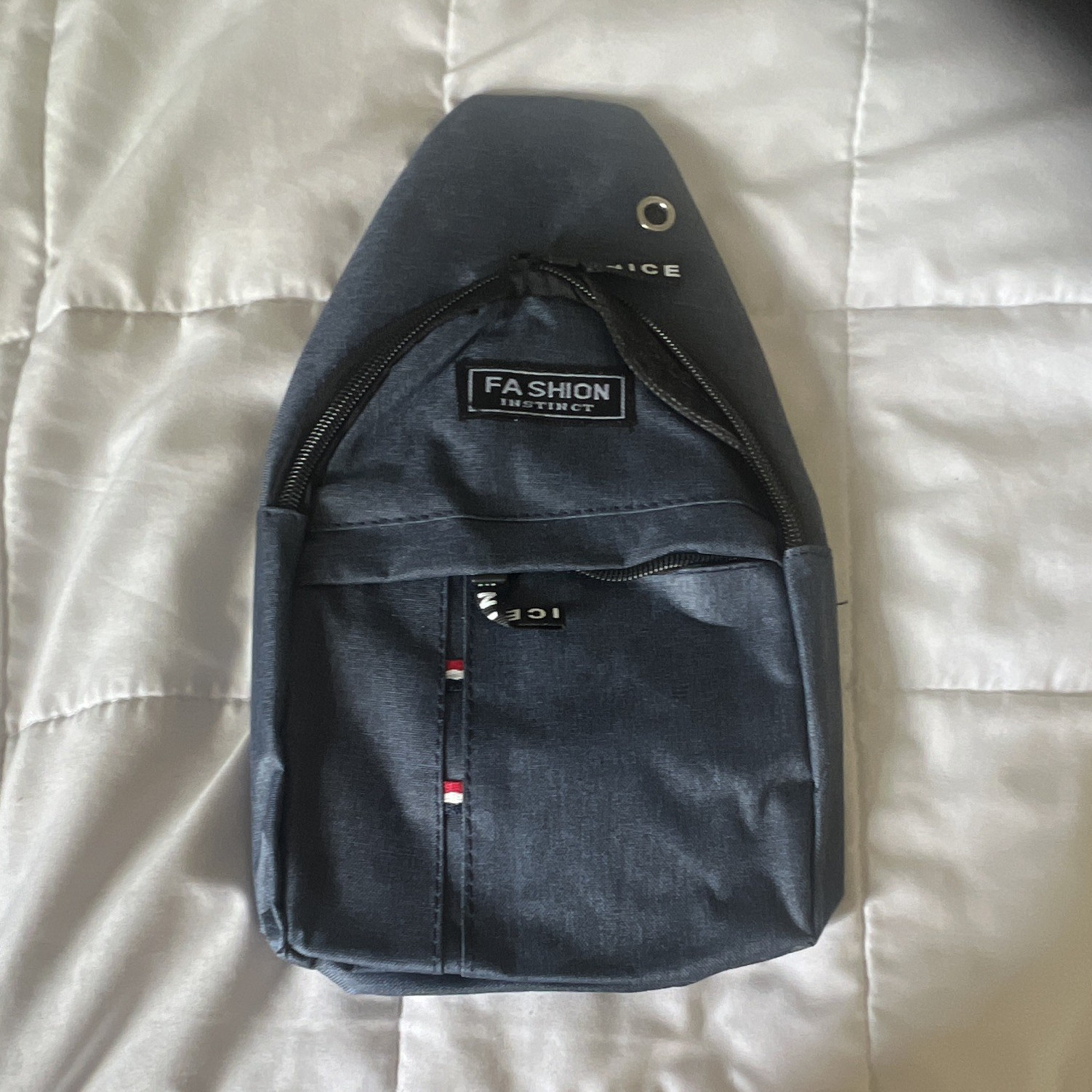 Fashion Instinct Blue Medium Crossbody Sling Bag Adjustable Strap Zip Pockets