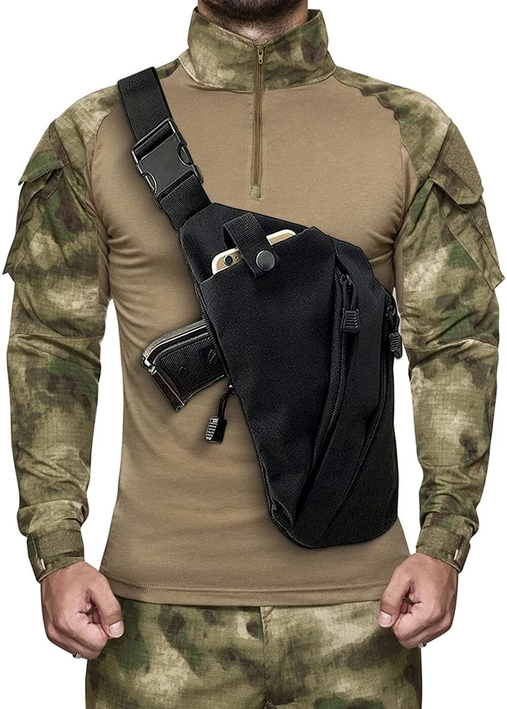 Tactical Shoulder Bag Men Crossbody Backpack Anti-theft Gun Holster Chest Bag