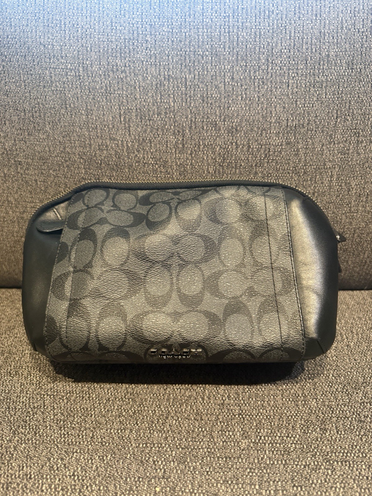 COACH Signature Graham Utility Body Bag Black Leather
