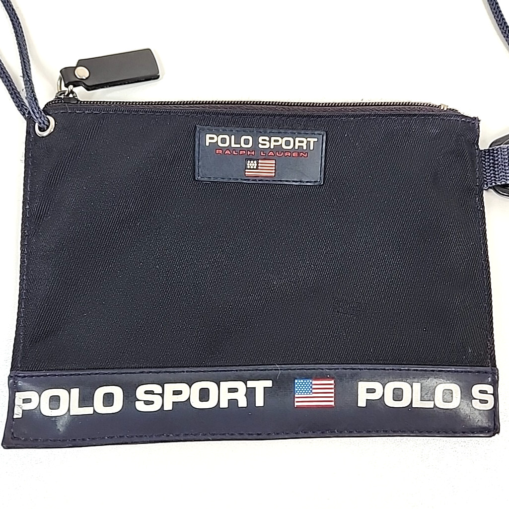 Vtg Ralph Lauren Polo Sport Nylon Crossbody Bag Pouch USA Flag Rare US Seller
