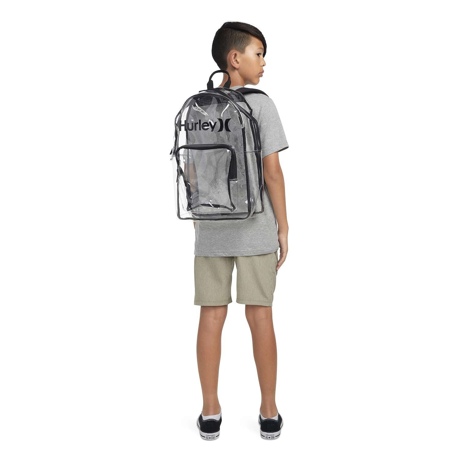 Hurley Aurora BLACK Transparent Daypack Unisex School Backpack 9A7369 NEW $55