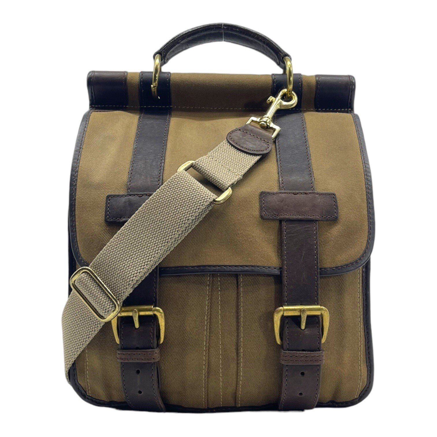 Vintage MULHOLLAND Canvas Leather Crossbody Messenger Bag Business Travel NOS
