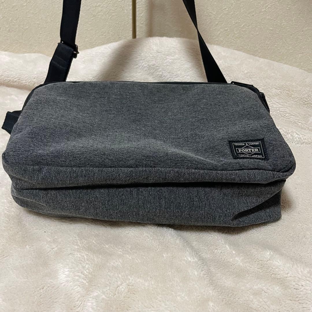 Porter Function Bioliner Shoulder Bag S, Herringbone Nylon Poly Blend