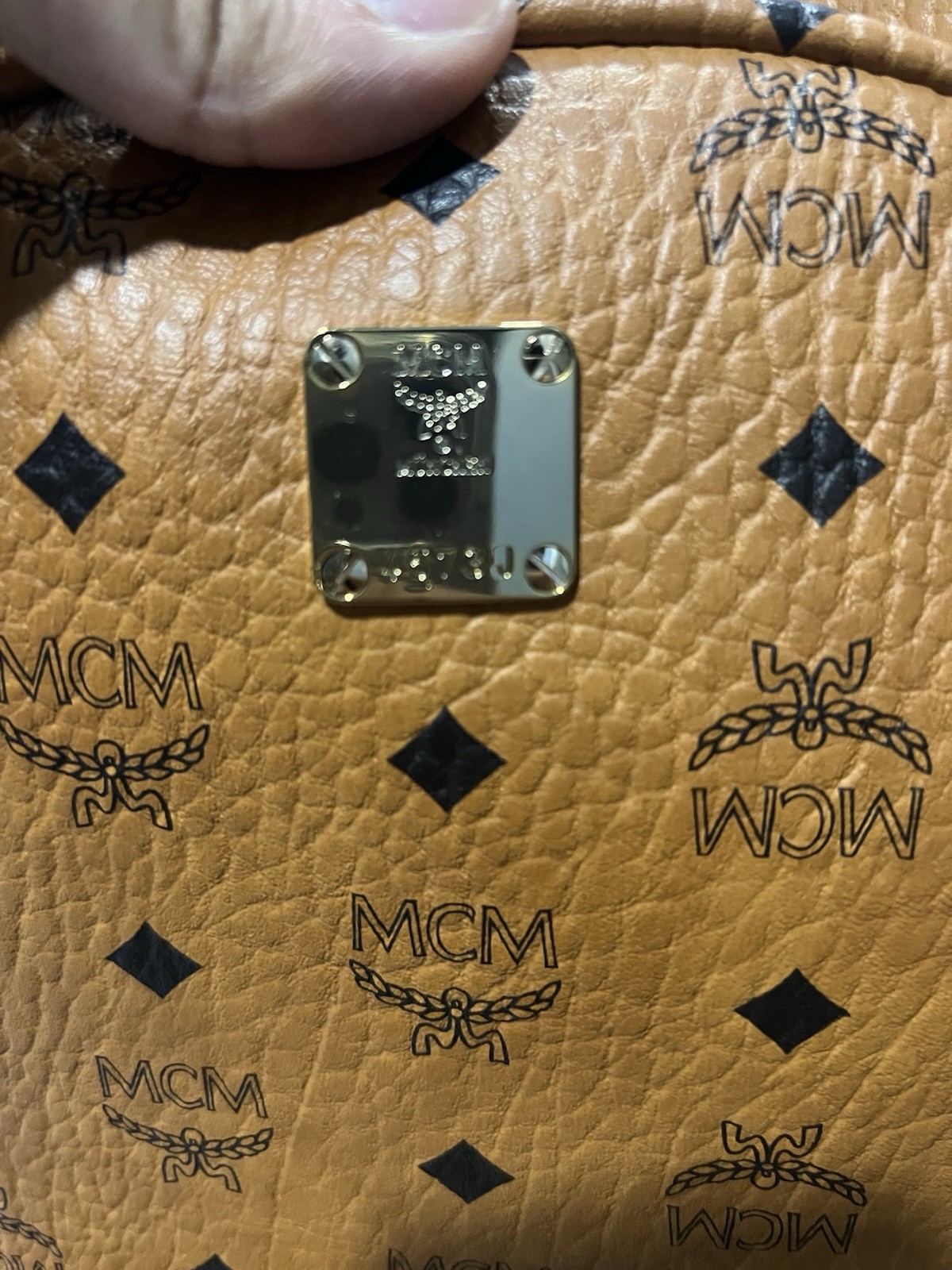 MCM Backpack Medium VISETOS COGNAC 100% Authentic W/RECEIPT