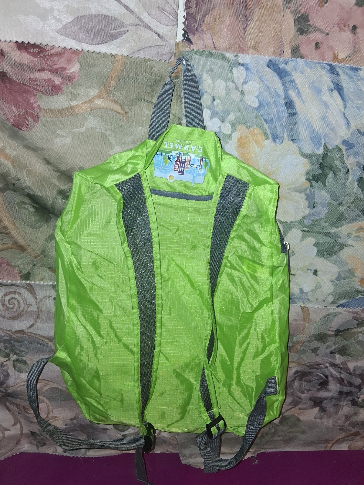 Carmel Indiana Green Backpack Zip Closure Double Handles Lightweight Unisex
