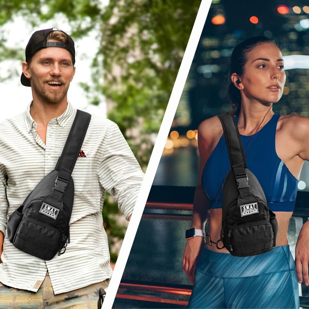 Mens Backpack Canvas Sling Bag Chest Shoulder Fanny Pack Crossbody Sport Travel