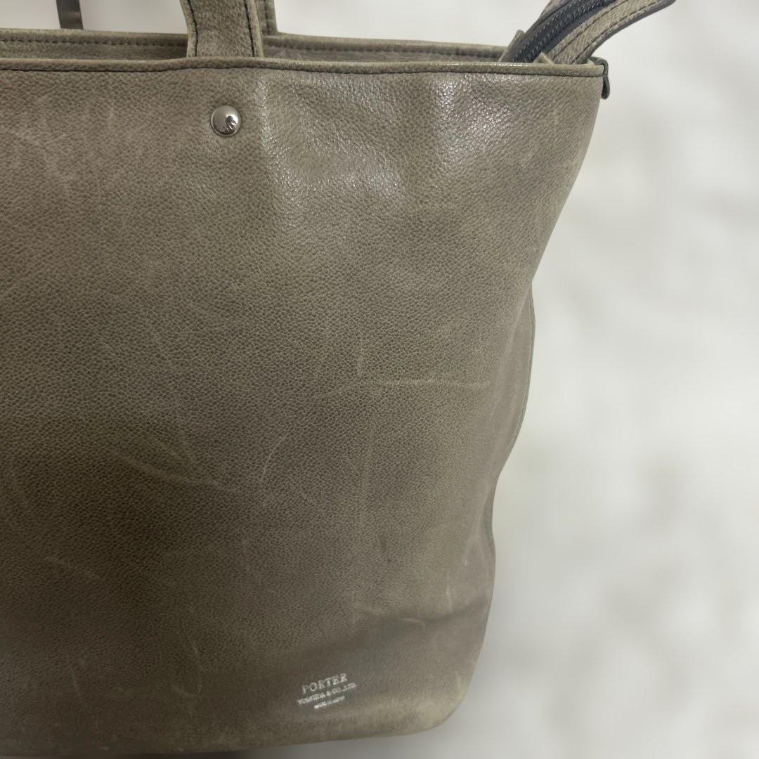 Porter Link Tote Bag Cowhide, cotton blend canvas