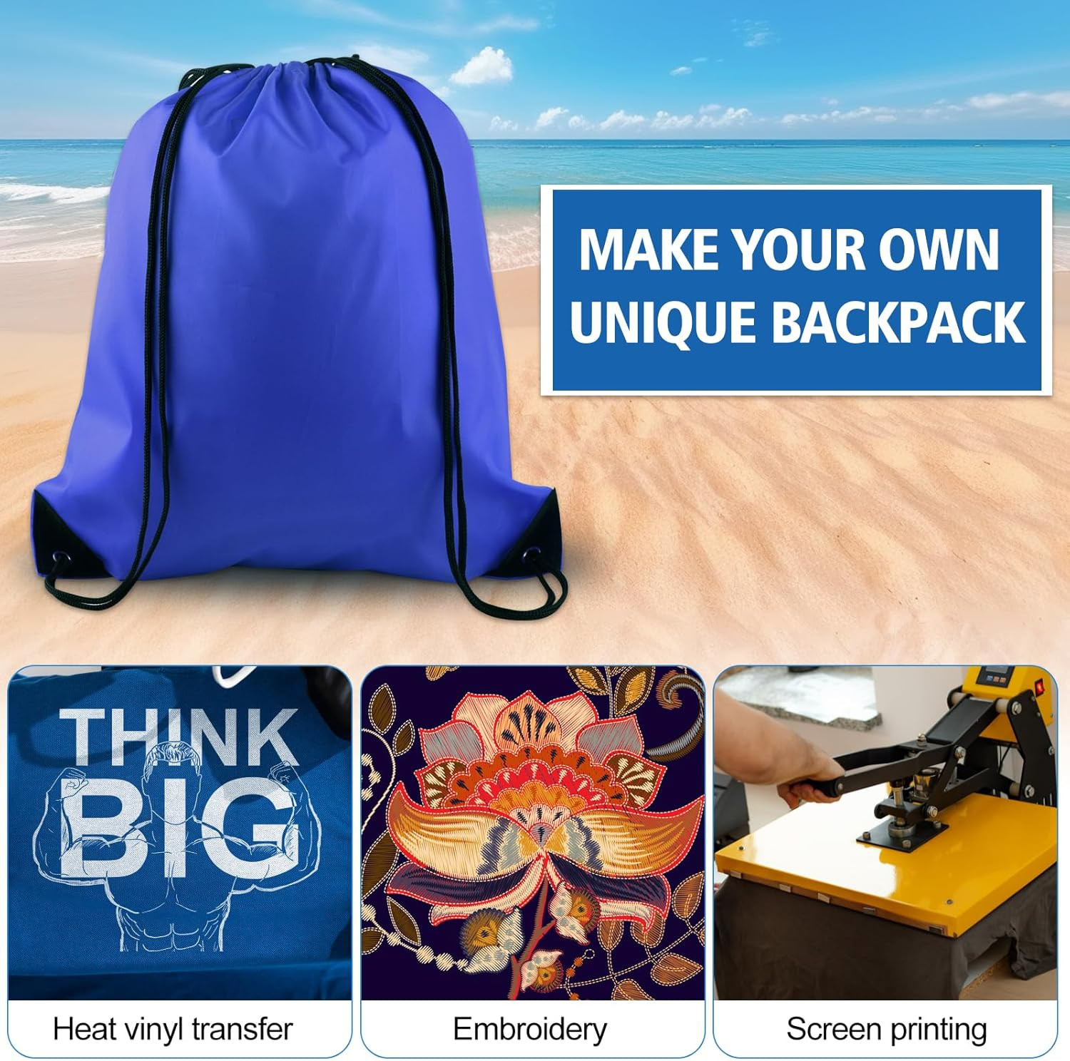 2 Pcs Drawstring Backpack Bags Sports Cinch Sack String Backpack Storage Bags fo