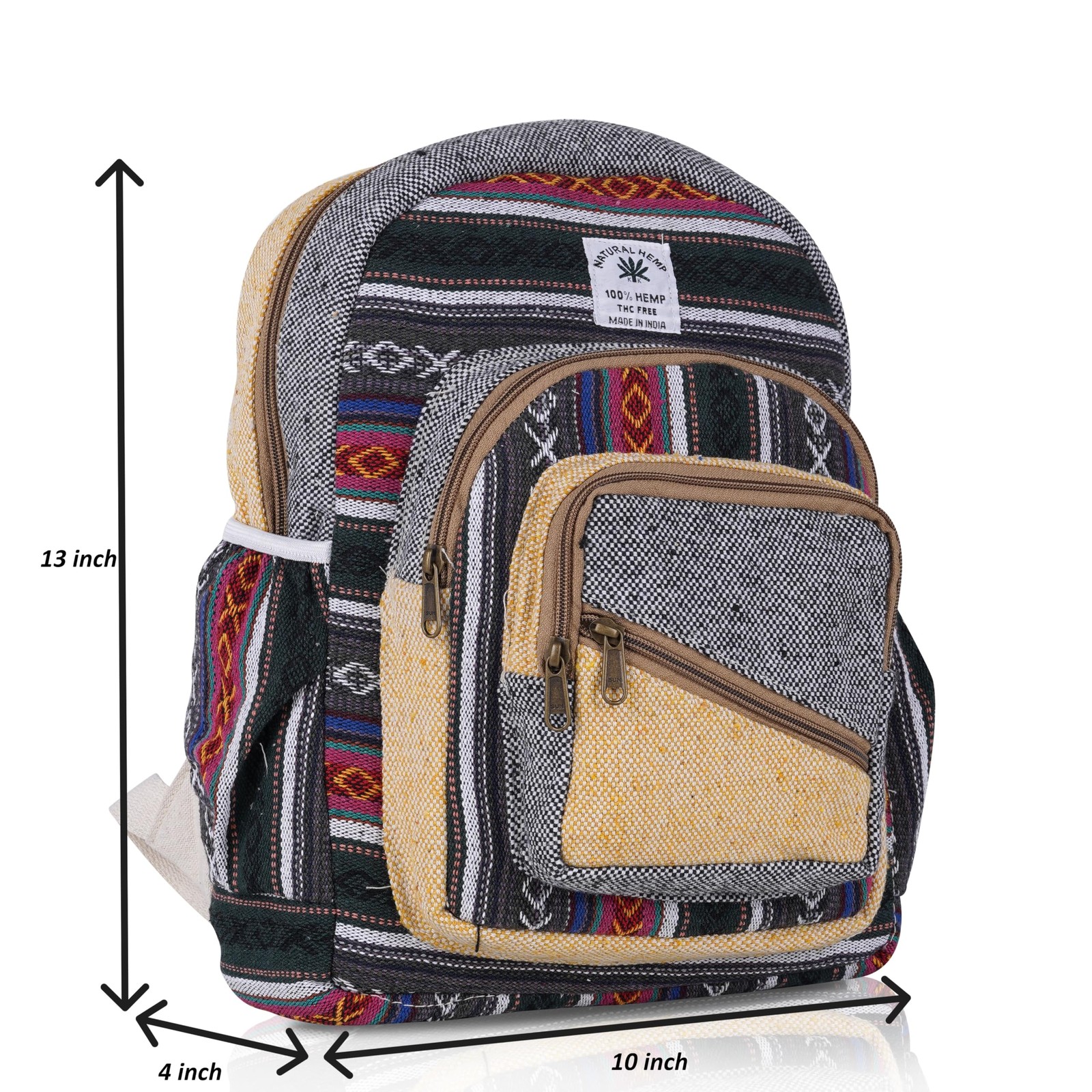Hemp Backpack Lightweight Traveling Backpacks Cotton Stripe Daypack Handmade …