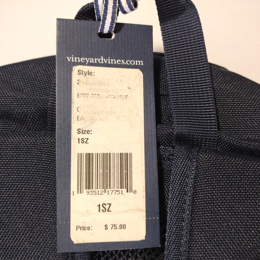 Vineyard Vines Tech Backpack Navy Blue & Red 18x12x7″ Cushioned Back Waist Strap