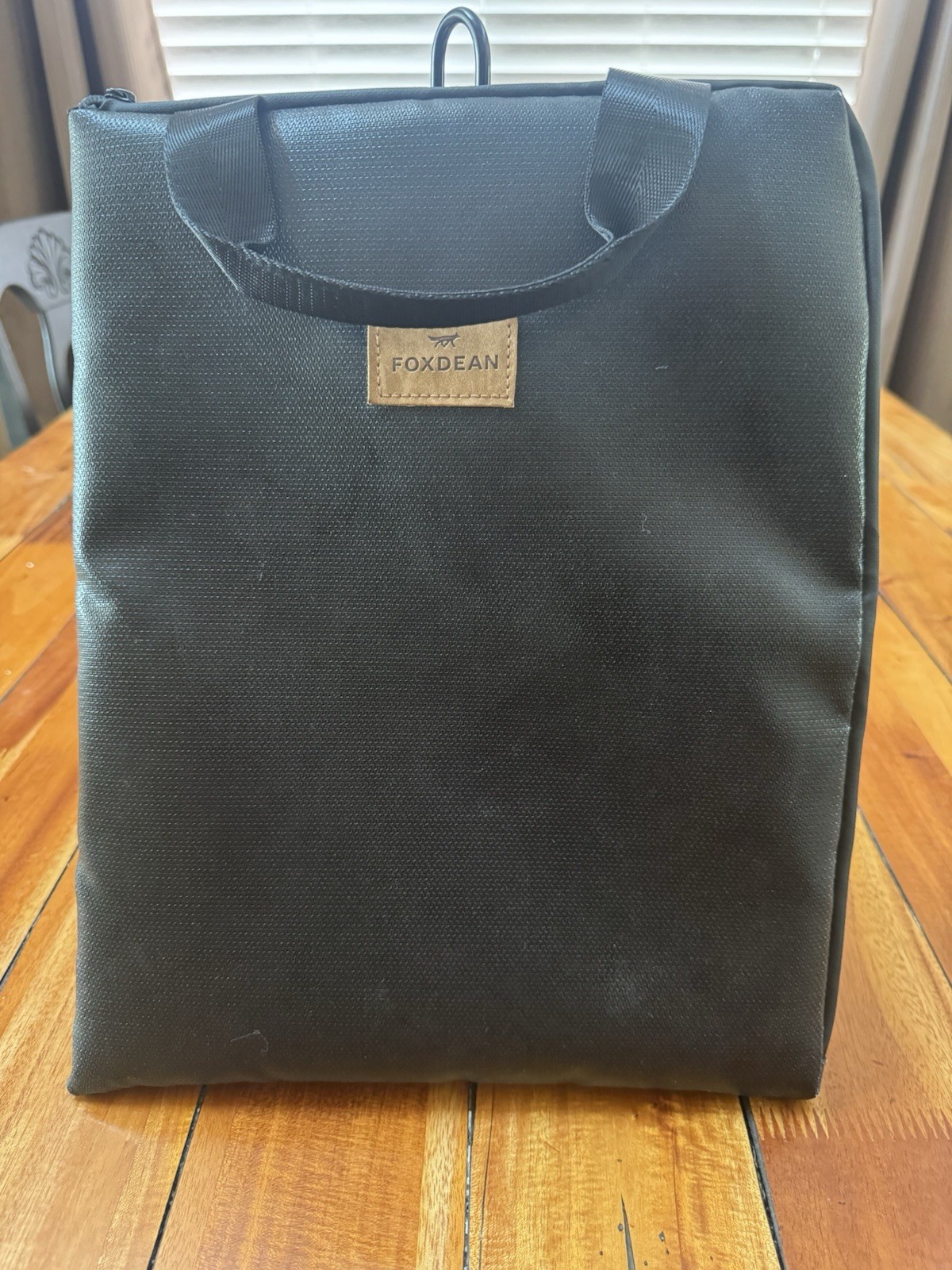 FOXDEAN Black Solid Backpack with Top Handle, Zipper Closure, Unisex Adults