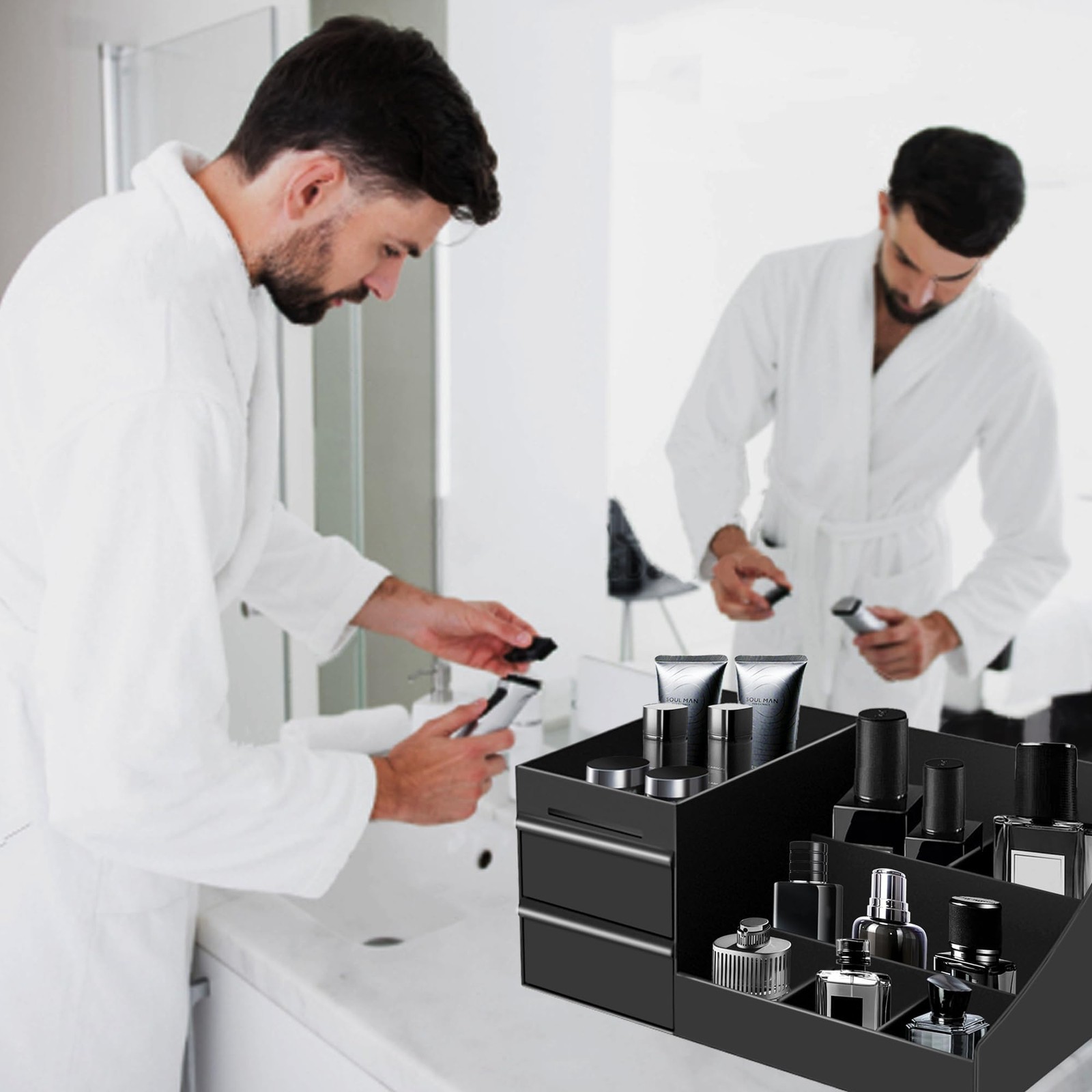 Turesmith Mens Organizer,Cologne Organizer for Men,Perfume Standard, Black