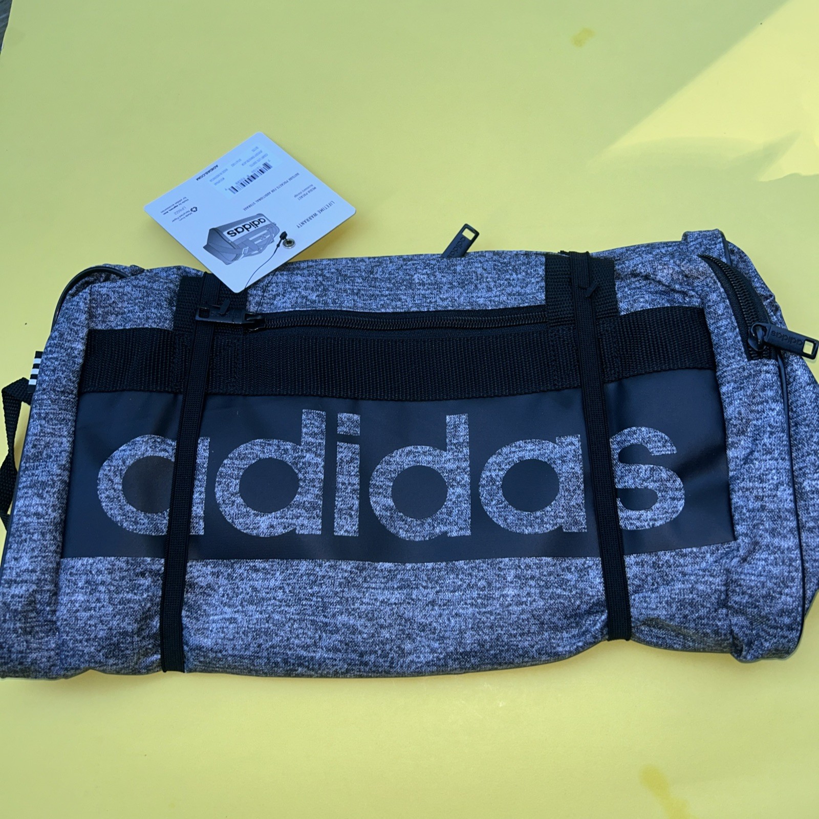 NWT adidas court lite Duffel Bag Small Charcoal Heather gray Black (12167)