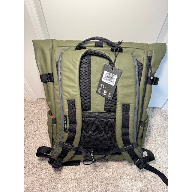 Stubble & Co Roll Top Backpack Olive Green Waterproof Commuter Bag