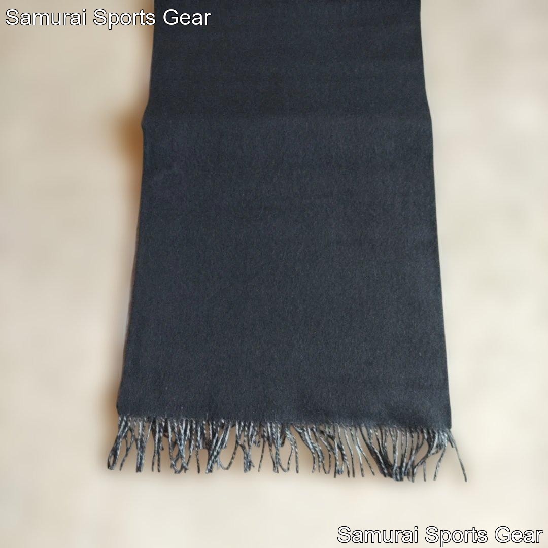 Norlha Yak Wool Large Shawl Scarf Fringed Gray Black 50x175cm