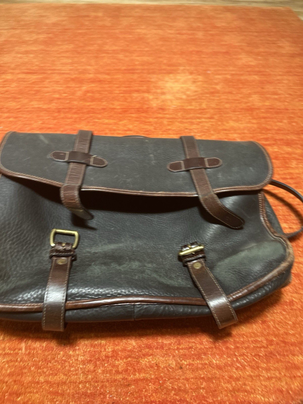 COLE HAAN belting Leather Messenger Bag Briefcase Lap Top VTG CLASSIC.
