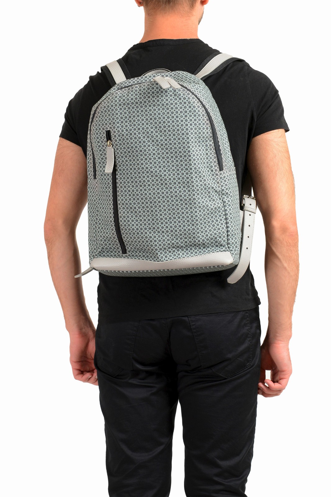 Dolce & Gabbana Unixes Multi-Color Patterned Leather Trim Backpack Bag