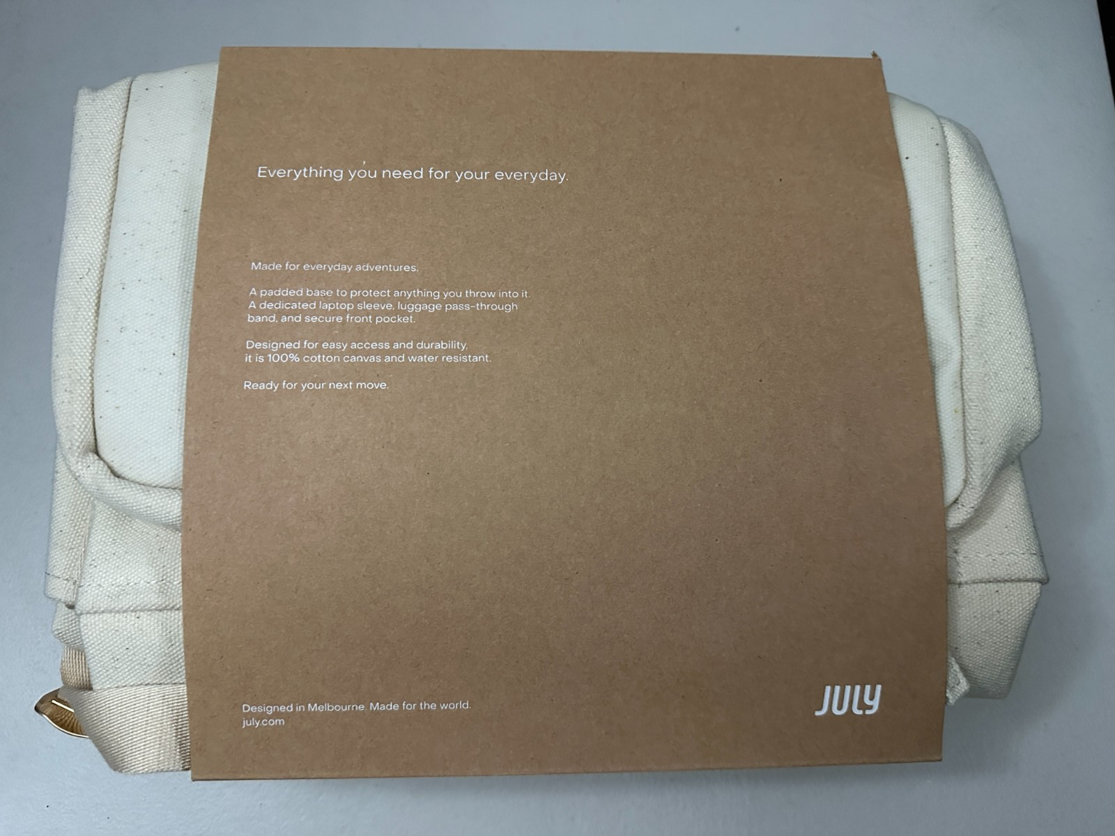 July Everyday Backpack 18L – Natural Canvas
