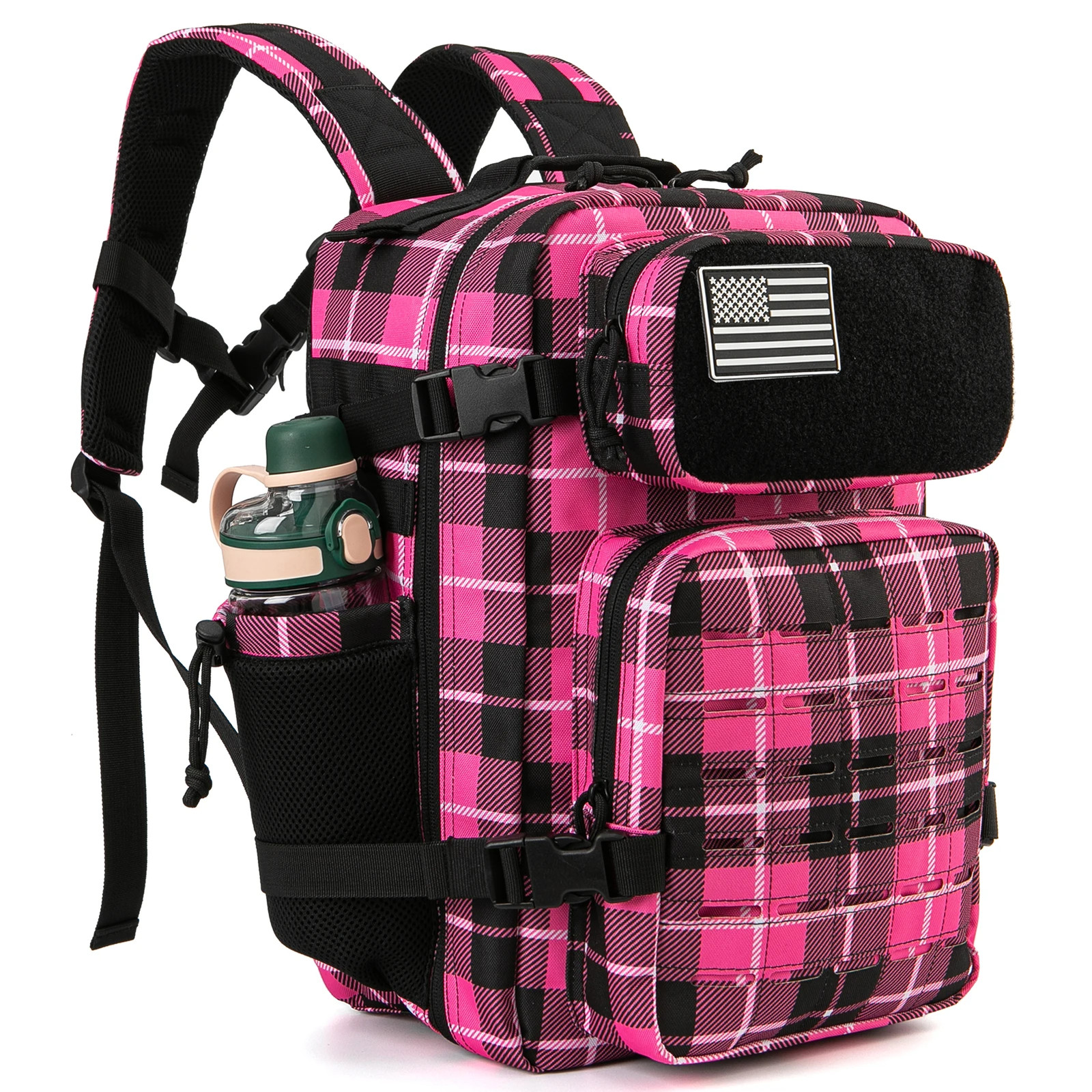 25L Tactical MOLLE Soft Outdoor Polyester Backpack With Bottle Holder