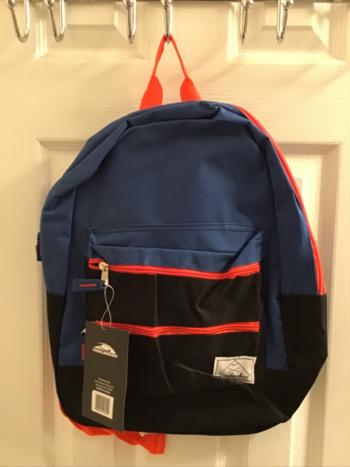 TRAIL MAKER Multi color Backpack NWT BLUE/NEON ORANGE/ BLACK